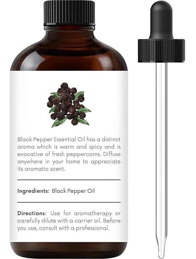 Handcraft Blends Black Pepper Essential Oil - 1 Fl Oz - 100% Pure and Natural - Premium Grade Essential Oil for Diffuser and Aromatherapy