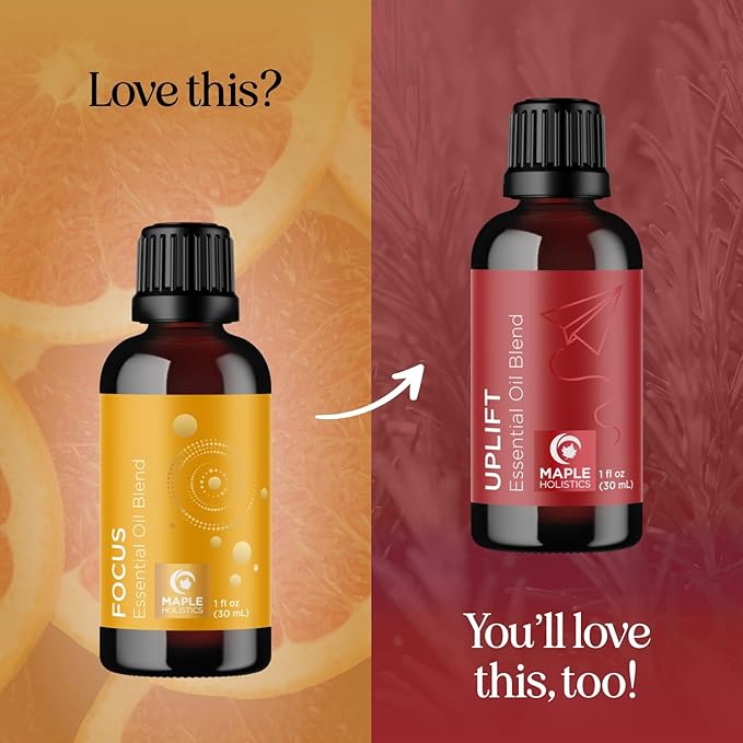 Focus Essential Oil Blend for Diffusers - Citrus and Mint Essential Oils Blend for Energy Focus and Attention Support - Essential Oil for Focus with Aromatherapy Oils for Diffusers and Humidifiers