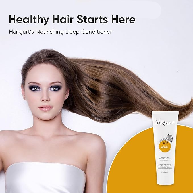 Intense Repair Yogurt Deep Conditioner - Almond-Honey - Natural Hair Care, Hair Products for Dry, Damaged, Frizzy Hair & Hair Growth - 237 ml