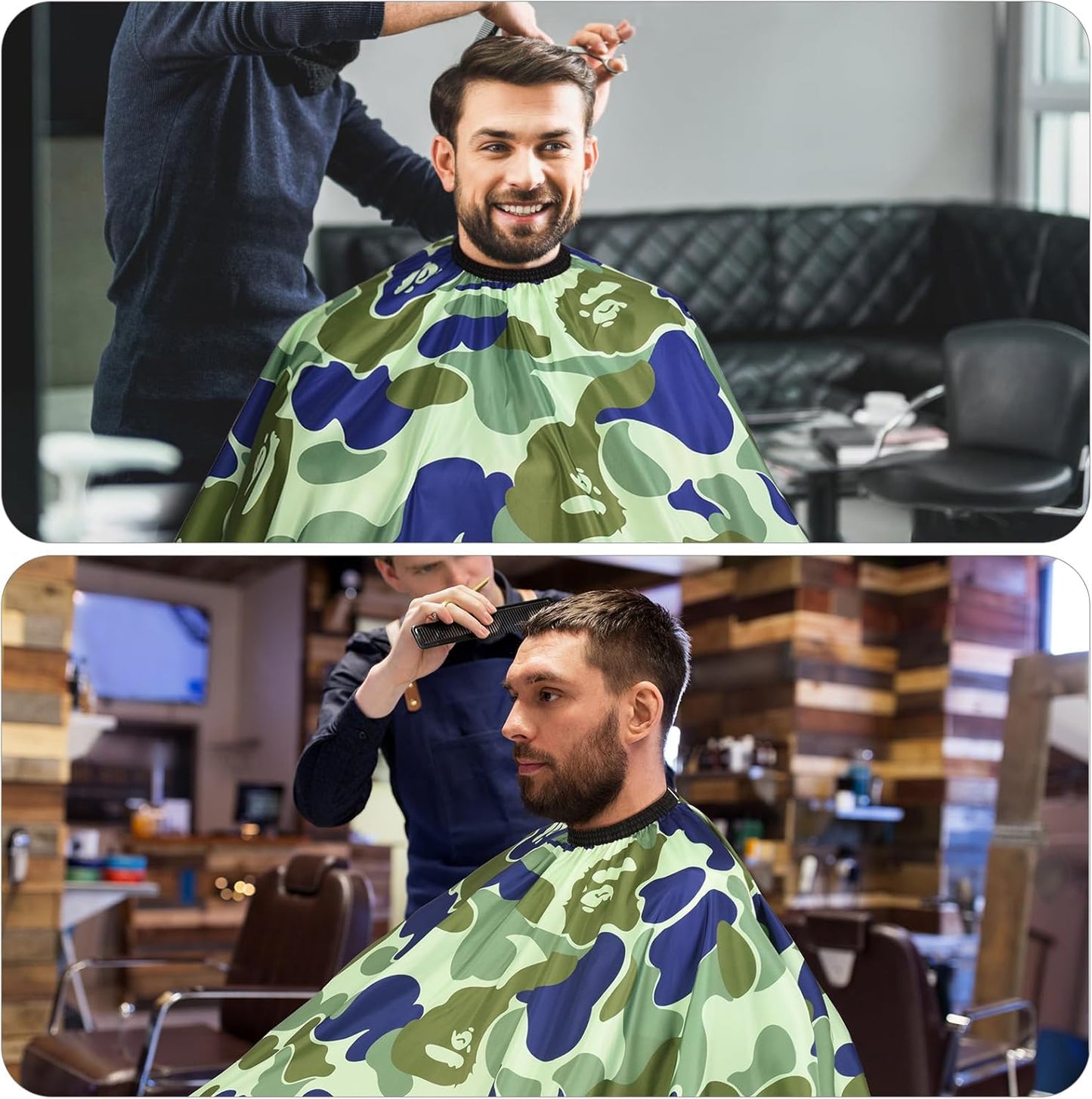 Professional Hair Cutting Cape Waterproof Barber Cape for Men Polyester Hair Styling Cape with Elastic Neckline