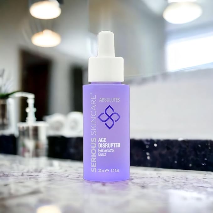 Serious Skincare Absolutes Age Disrupter Facial Treatment Serum with Resveratrol for Smooth & Radiant Skin - Grape Skin Stem Cells - Improve Elasticity - 1 oz.
