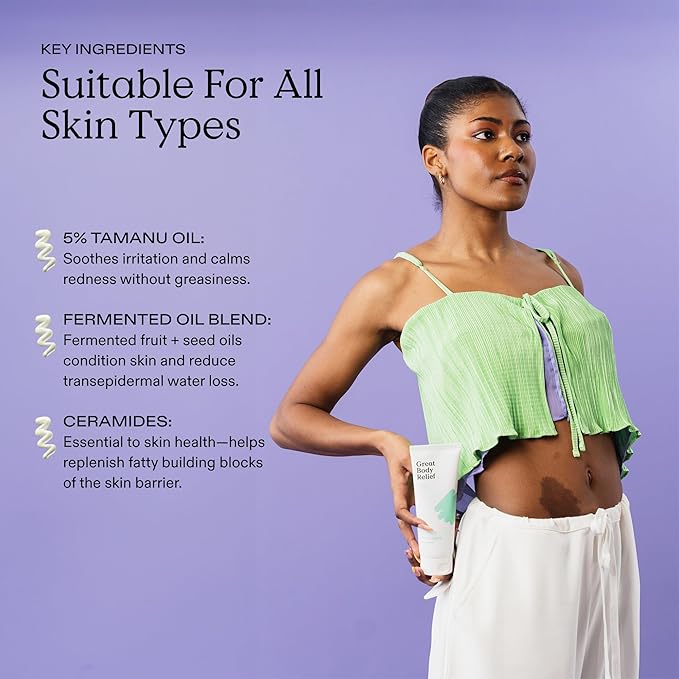 KraveBeauty Great Body Relief Skin Barrier Body Lotion, Contains 5% Tamanu Oil to Soothe Irritation, Provides 24 Hour Moisture, Vegan & Cruelty Free, 6.76 fl oz, New Formulation
