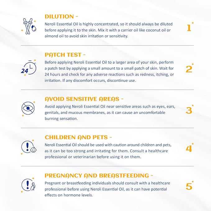 HIQILI Neroli Essential Oil 3.38 Fl Oz, Pure Natural Neroli Oil for Skin, Diffuser, Includes 10ML Travel Bottle - 100ML