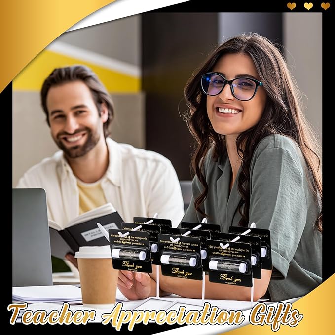 30 Pack Teacher Appreciation Gifts Bulk Lip Balms Employee Staff Team Thank You Gifts Nurse Volunteers Pastor Appreciation Presents for Women Men Coworkers You're the Balm(Black Gold)