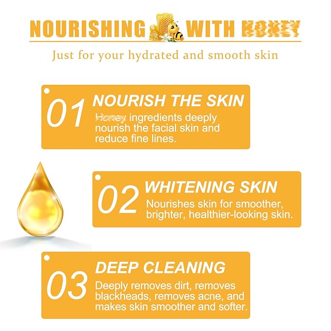 Glowtulip Honey Tearing Mask, Blackhead Control Honey Peel Mask for Face,Face Deep Cleasing & Moisturizing Mask,For All Skin (1PC)