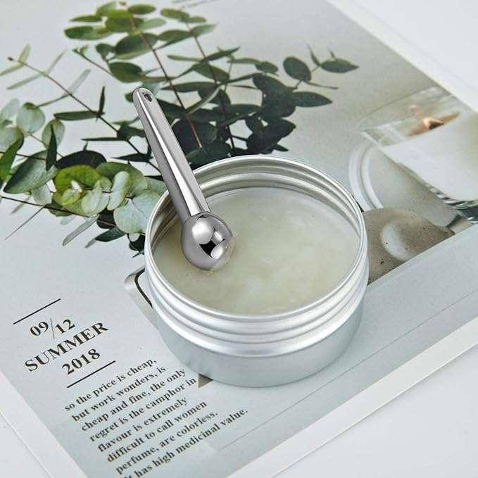 LISAPACK 4 Pack Metal Eye Cream Applicator, Eye Serum Roller Ball Massager Stick for Reduce Depuffer, Massage (Silver&Gold)