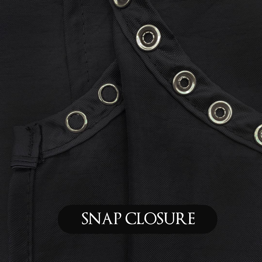 Betty Dain Lightweight Crinkle Nylon Hair Cutting/Styling Cape, Water Resistant, Ultra Lightweight Crinkle Antron Nylon, Repels Hair, Neck Snap Closure, Generous 54 x 60 Inch Size, Black