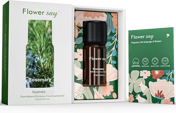 Rosemary Essential Oil for Hair Growth – 100% Pure Organic, Therapeutic Grade, Undiluted, USDA Certified, 10ml for Diffuser, Skin, Nails, Scalp Massage