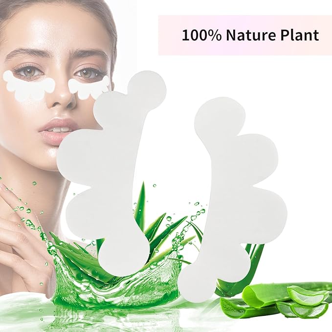 100 Pairs Eyelash Extension Gel Patches Kit, Lash Extension Lint Free Under Hydrogel Eye Mask Pads Beauty Tool with Case (Purple, 100)