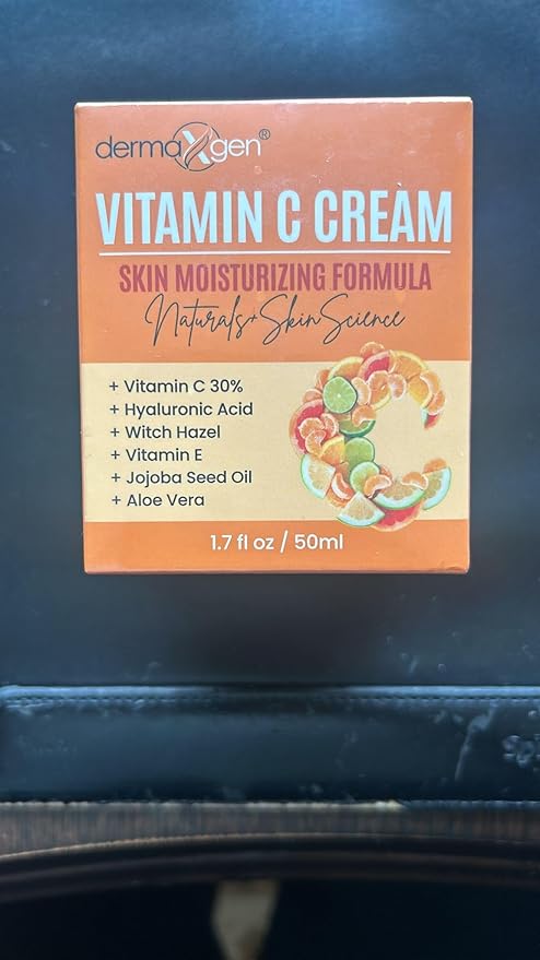 Vitamin C Moisturizing Cream - Organic Glowing Skin Anti-Aging, Rejuvenating, Boosting Collagen Hydrating for Dull, Dry & Sensitive & Oily Skin - 1.7 FL OZ.