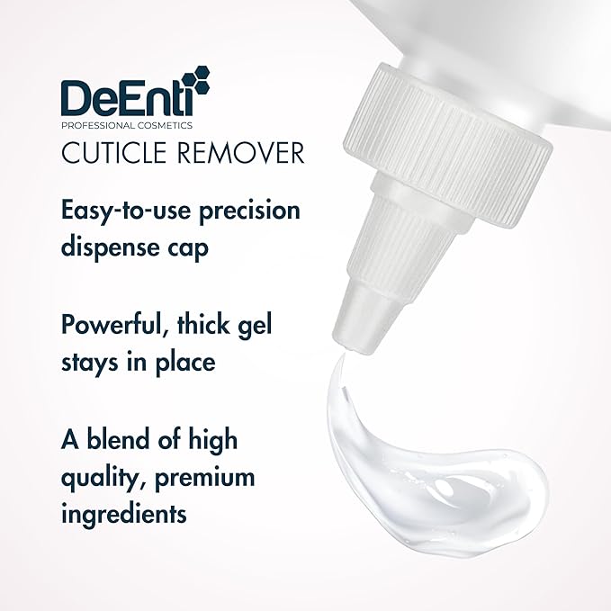 DeEnti Instant Cuticle Remover Gel, Professional Cuticle Softener with Instant 15-Second Removal, 8oz Bottle for Hand, Foot & Nail Care, Salon Quality Manicure & Pedicure Supplies