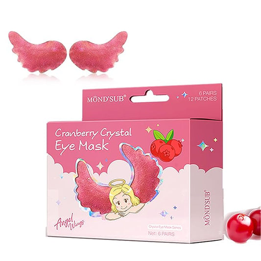 12 Pcs Under Eye Patches for Puffy Eyes, Cranberry Cristal Eye Mask, Hydrate Moisturize Around Eye Skin Cooling Mask, Reduce Crow's Feet, Fines & Wrinkles, Sooth & Firming Skin (Cranberry)
