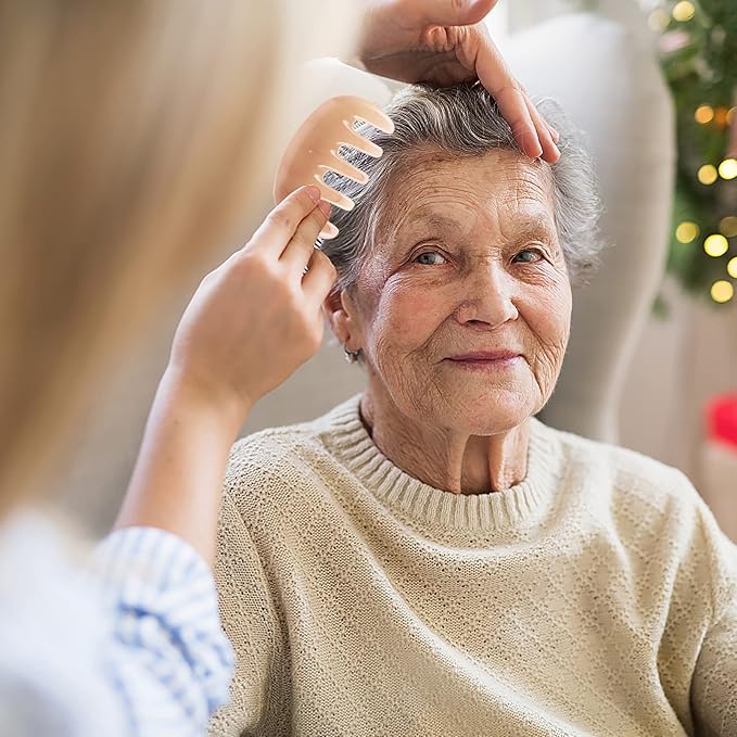 Healifty Resin Massage Comb 2Pcs - Guasha Scalp Comb, Handheld Gua Sha Scraping Massage Tool for Head Caring, Relax (Pink)