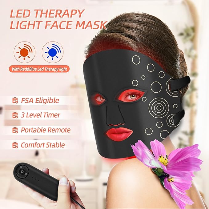 Red Light Therapy Mask FSA/HSA Eligible LED Facial Mask Light Therapy for Face Skin Care for Acne Wrinkles