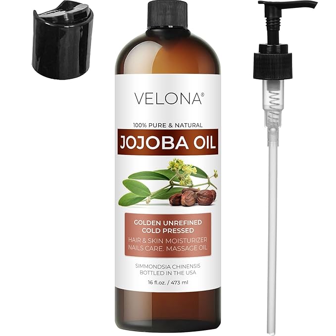 Jojoba Oil - 16 fl oz | 100% Pure and Natural | Golden, Unrefined, Cold Pressed, Hexane Free | Moisturizing Face, Hair, Body, Skin Care