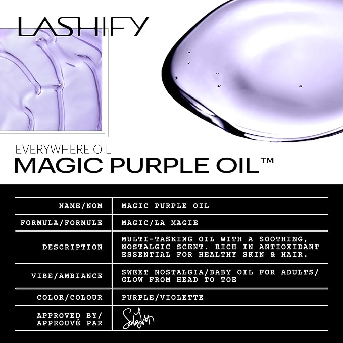 Lashify Magic Purple Oil for Face, Hair and Body - Head to Toe Body Oil