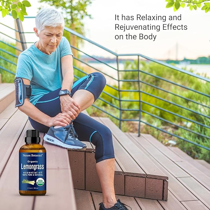 Organic Lemongrass Essential Oil 30 ml - Pure, Natural Lemongrass Oil for Diffusers & Aromatherapy - Skin & Hair Care - Undiluted - Nexon Botanics