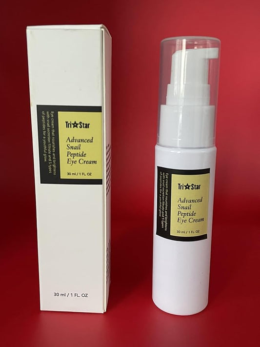 Tristar Advanced Snail Peptide Eye Cream, Anti-Wrinkle, Anti-Aging, Dark Circle Removing, Brightening Night Cream, 73.7% Snail Mucin - 30ml / 1FL Oz – 1 Count