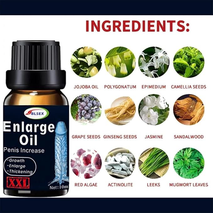 Men's Herbal Massage Oil - Natural Formula for Wellness, 10ml | 0.34 fl.oz | Pack of 1