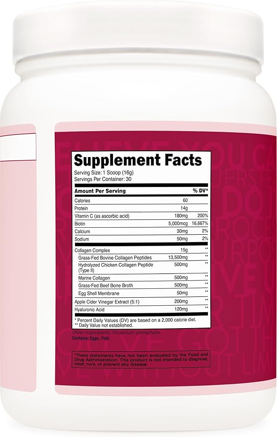 TransformHQ Beauty Collagen (30 Servings) Unflavored - Hair, Skin, & Nails Formula