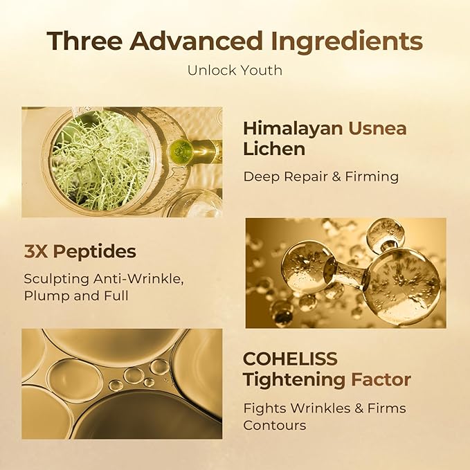 Gold Diamond Multi Anti-aging Cream (55g/1.94oz) - Super Multi-Corrective, Sculpting, Firming, Tightening, Anti-Wrinkle, Moisturizing Night Cream with Tri-peptide, Hyaluronic Acid