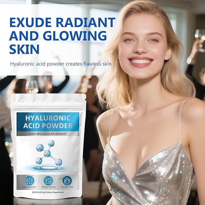 Hyaluronic Acid Powder, Hyaluronic Acid Serum for Face Skin Hydration and Anti-Aging, Low Molecular Weight, DIY Skincare Serum and Cosmetics