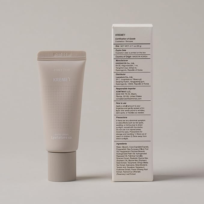 KREME I – Organic Korean Eye Cream, Anti-Aging Treatment for Dark Circles & Fine Lines, Skin Elasticity, Non-Toxic Korean Face Moisturizer, Paraben-Free Skincare (0.7 fl oz / 20g)