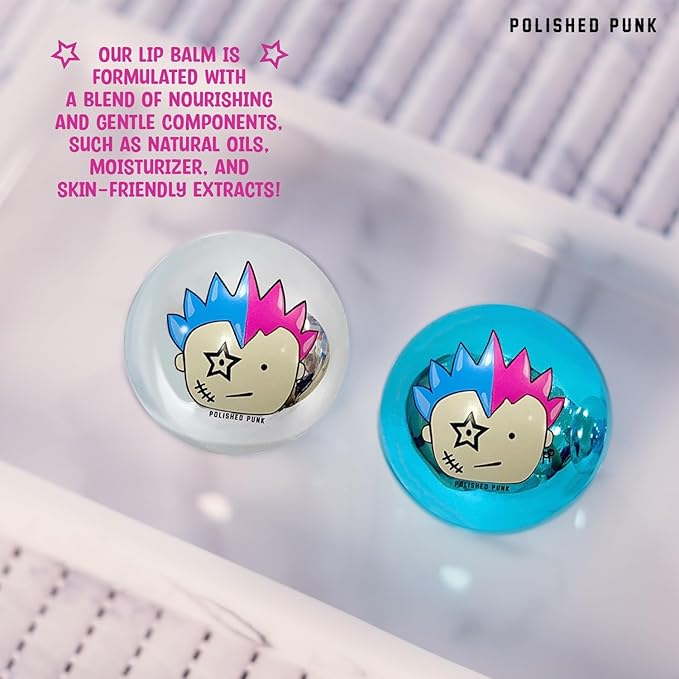 Hydrating Lip Balm for Kids, Tweens & Adults Lips Moisturizer - Twist-Off Ball Container, Travel Size, Stocking Stuffer | Grape Flavor