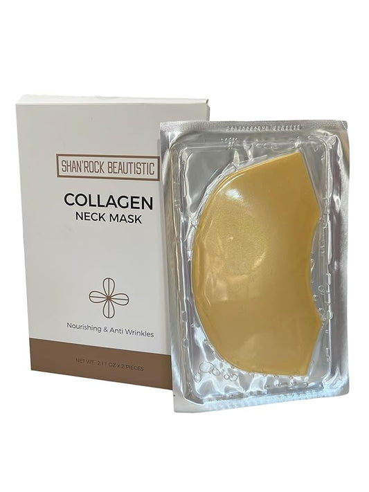 SHAN'ROCK BEAUTISTIC 2pc Luxury Collagen Neck Mask/Anit-Wrinkle Hydrating Neck Mask/Anti-Aging Moisturizing Neck Mask/Rejuvenate and Tighten Collagen Neck Mask