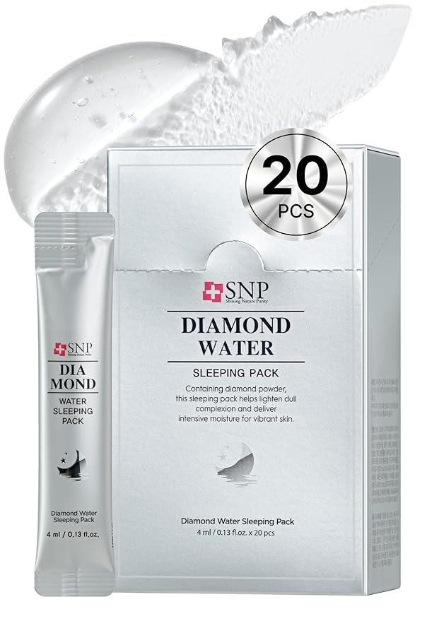 [K Beauty Snp] Overnight Diamond Night Cream | Travel Size Individual Packaging | Hydrating and Moisturizing for All Skin Types | Korean Face Skincare | Overnight Travel Facial Skin Care | 20 Pack