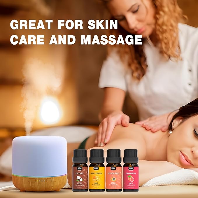 Essential Oils Set,Fruity-Essential Oils for Diffuser for Home, Diffuser Oils Scents for Aromatherapy,Candle&Soap Making,Humidifiers 6 X 10ML