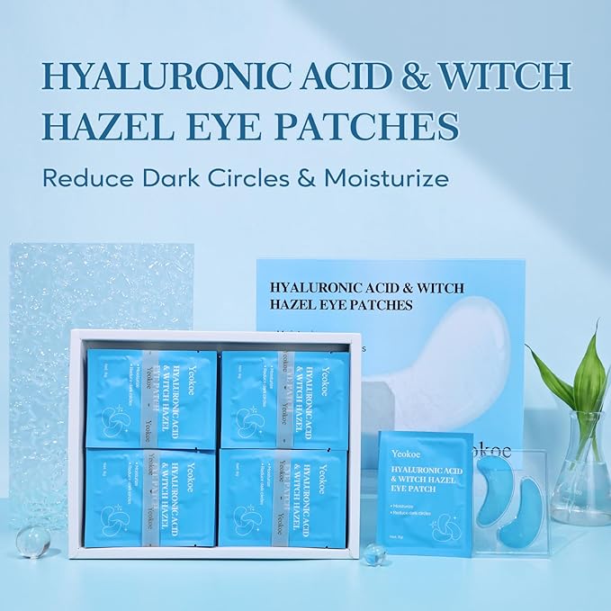 Under Eye Patches for Dark Circles,Puffy Eyes,20 Pairs Face Masks SkinCare With Hyaluronic Acid Witch Hazel for Moisturize