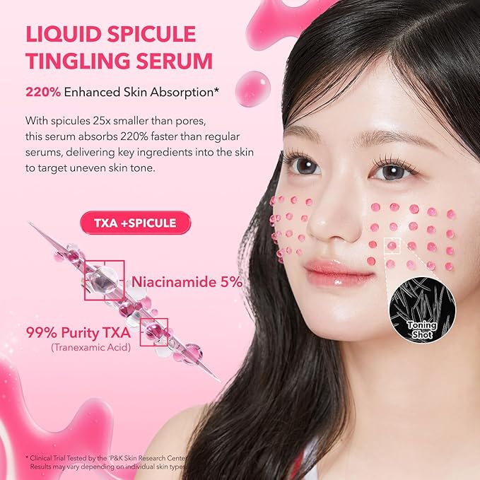 APRILSKIN TXA Niacinamide Toning Shot 99 Spicule Facial Serum｜Skin Booster Serum｜99% High-Purity Tranexamic Acid 3% + Niacinamide 5% for Uneven Skin Tone, Pore Care｜Korean Skin Care｜1.01 fl. oz.