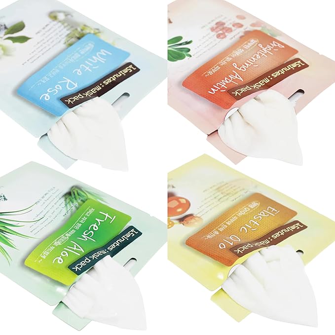 10 Bundle and Ginseng Korean Face Sheet Mask- Revitalizing, Firming Soothing, Skin Care for All Skin Types (15Pack)