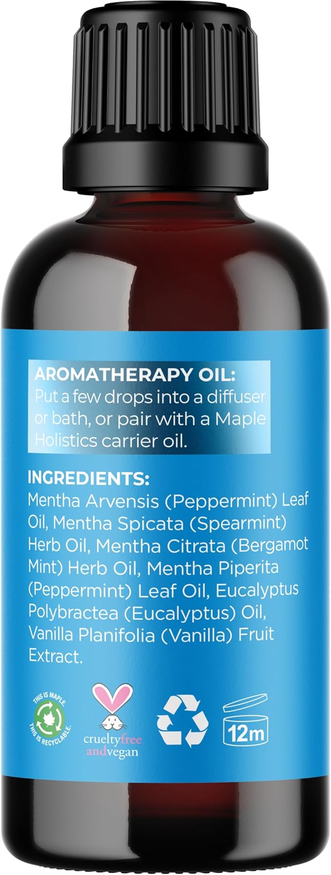 Mint Essential Oil Blend for Diffuser - Refreshing Mint Oil Diffuser Essential Oils with Cooling Peppermint Spearmint Bergamot and Eucalyptus Oils - Pure Aromatherapy Oils for Diffuser Mint Blend