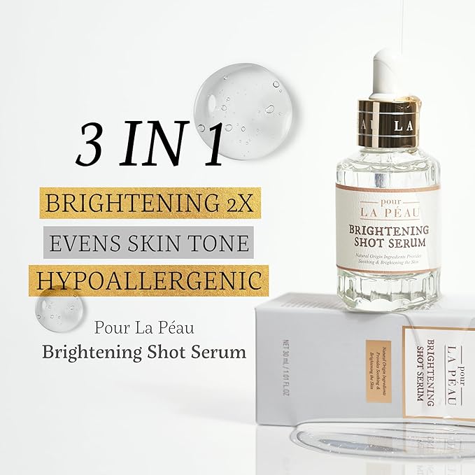 Brightening Shot Serum | Skin Brightening Serum for Face | Organic Face Moisturizer Hyperpigmentation Serum | Hydrating Face Serum for Glowing Skin | Face Brightening Serum (1.01 Fl. Oz)