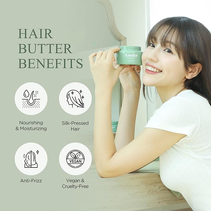 Nourishing Hair Butter for Damaged Hair, 6.7 oz, Shea Butter & Green Tea, Korean Hair Care, Hair Treatment Mask, Vegan Protein