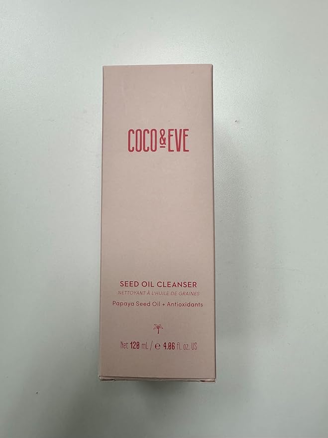 Coco & Eve Seed Oil Cleanser. Gentle Makeup Remover, Cleansing Oil to Dissolve SPF, Impurities. Antioxidants, Vitamin E for Glowy Skin (4.06 fl oz)