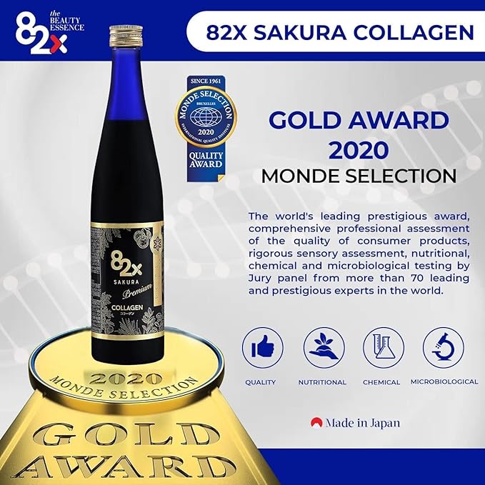 82X Collagen Premium - Marine Collagen Drink - Collagen Peptides Liquid Drink for Skin Hair Nails from Japan with 82 Fermented Plants, Vitamins, Minerals & Supplements
