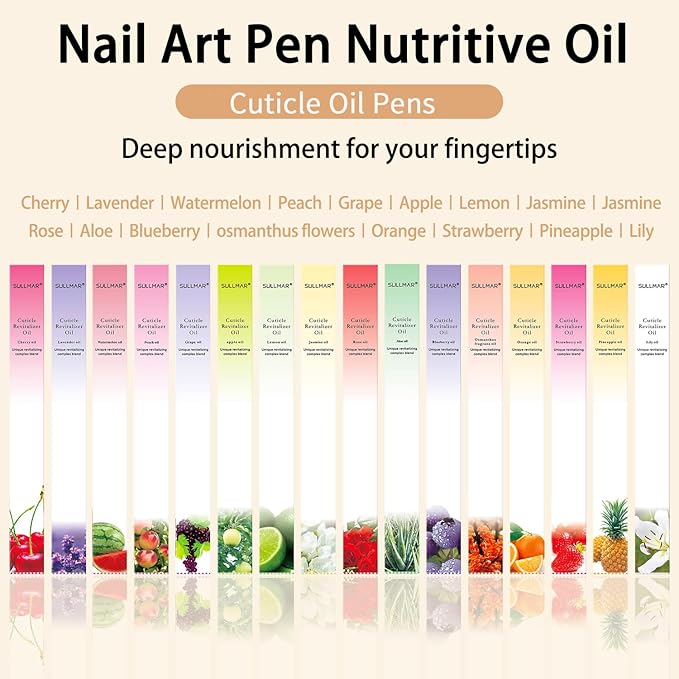12pcs Cuticle Oil Pen Sweet Almond Nail Growth Serum and Repair Treatment Hydrating Oil for Dry Cuticles and Skin Cuticle Buddy Revitalize Nails with Radiant Cosmetics' Nail Growth Oil