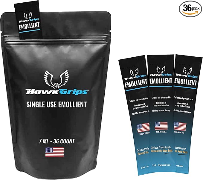 7ml Massage Emollient Single Use Packet, Unscented, Emollient for IASTM and Massage, Soft Tissue Mobilization for Massage Therapy, 36 Count