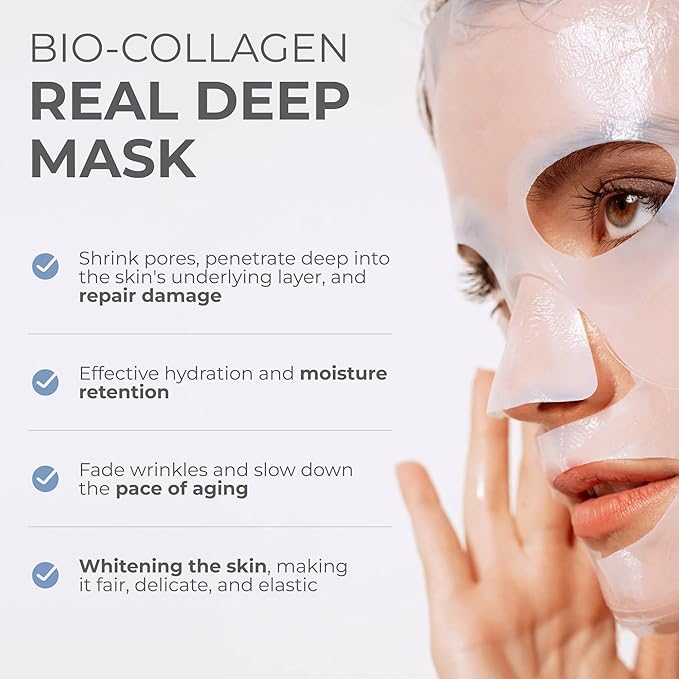 Bio Collagen Real Deep Hydration Mask – Advanced Pore Minimizing, Firming, Wrinkle-Reducing, Skin-Nourishing & Revitalizing Facial Treatment.