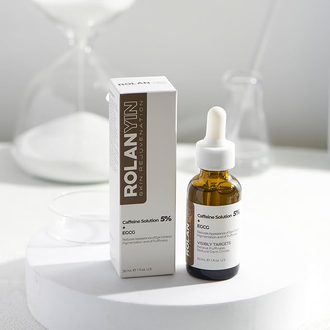 ROLANYIN Caffeine Solution 5% + EGCG Eye Serum and Niacinamide + Vitamin C Cream