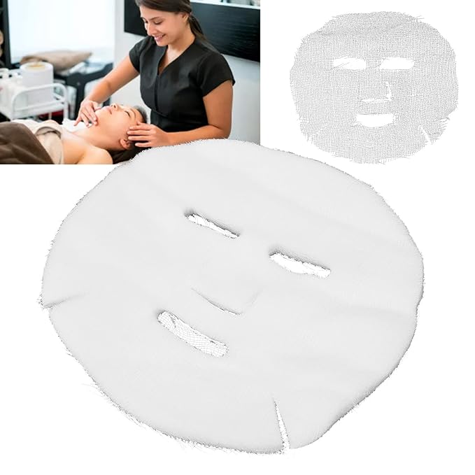 Yosoo Gauze Masks Facials, 50PCS Gauze Facial Mask Strong Permeability Mask Water Absorption Disposable DIY Face Mask Sheets DIY Cosmetic Face Spa Skin Care Skin Fiber Paper Facial Paper Sheet