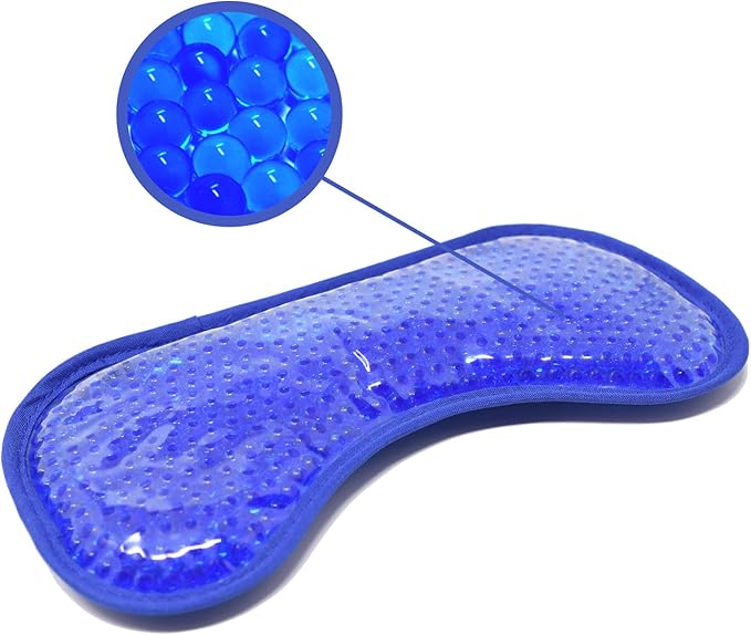 Eye See Plush Gel Eye Mask for Puffy Eyes, Blue - Cold Eye mask to Treat Dark Circles, Sinuses, Dry Eyes, and for Allergy Relief - Microwave Safe for Heat Therapy