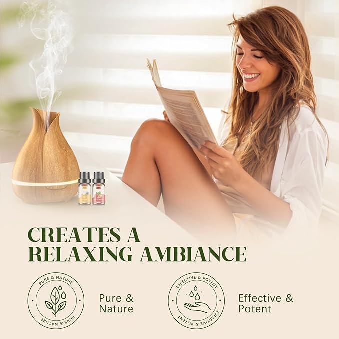 Fruity Essential Oils Set - Fruity Scents Fragrance Oil Aromatherapy Essential Oils Kit for Diffuser, Candle Making (6x10ML) Strawberry, Coconut Scented Oil