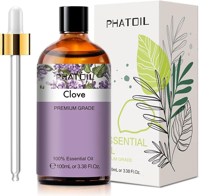 3.38Fl.Oz Clove Essential Oil, for Aromatherapy Diffusers with Glass Dropper, Humidifiers, Great for DIY Candle and Soap Making, Gift for Friend