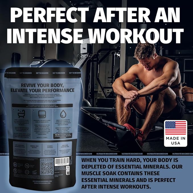 Coach Soak Recovery Bath Soak - Faster Absorption Than Epsom Salt for Pain - Rejuvenating Magnesium Flakes with 21 Minerals, Essential Oils & Bath Salts, 3lbs (Unscented)