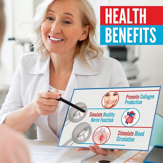 Ice Globes for Facials | Unbreakable Steel Cooling Roller | Cryo Sticks for Face | Massager for Face Neck & Eyes | Skin Care for Dark Circles, Puffiness, Wrinkles, Collagen Production (BLUE)