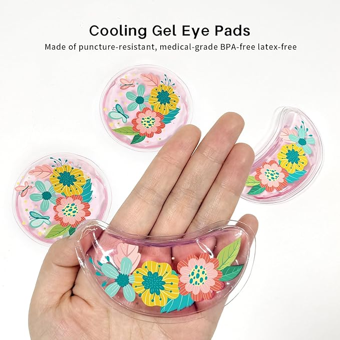 ZNÖCUETÖD Reusable Gel Eye Pads for Puffiness & Dark Circles - Cold/Warm Therapy Compress with Cooling Under Eye Patches, Reduces Wrinkles & Redness, Pain Relief Eye Mask for Relaxation